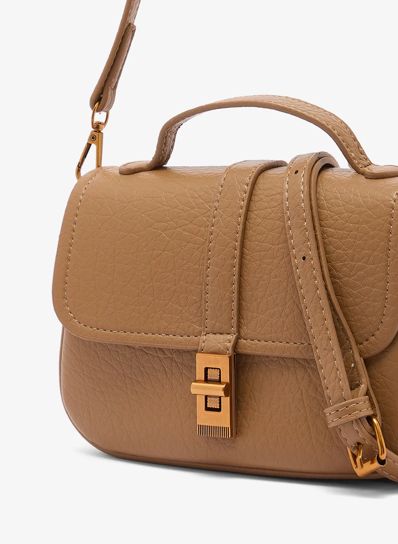 ELLA Brown classic crossbody bag with gold detail for Women | Best Price UAE
